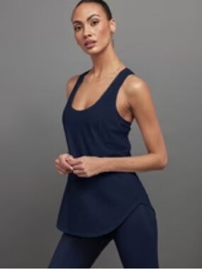 Carbon38 Dark Navy Long Racerback Tank